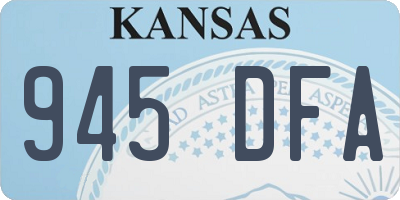 KS license plate 945DFA