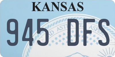 KS license plate 945DFS