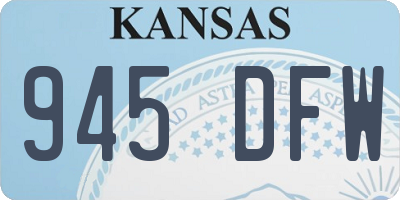 KS license plate 945DFW
