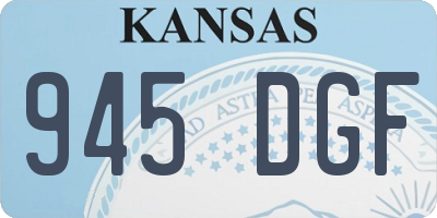 KS license plate 945DGF