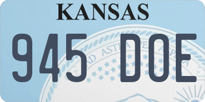 KS license plate 945DOE