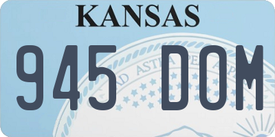 KS license plate 945DOM