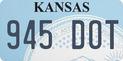 KS license plate 945DOT