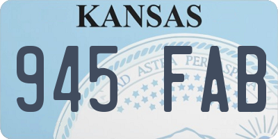 KS license plate 945FAB
