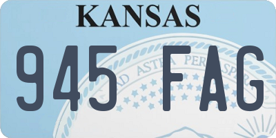 KS license plate 945FAG