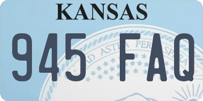 KS license plate 945FAQ