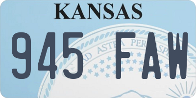 KS license plate 945FAW