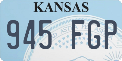 KS license plate 945FGP