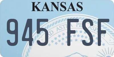 KS license plate 945FSF