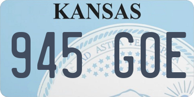 KS license plate 945GOE