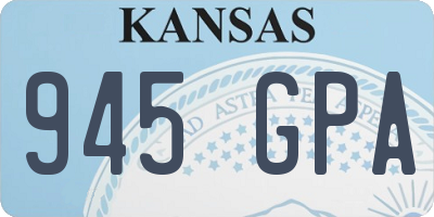 KS license plate 945GPA