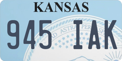 KS license plate 945IAK