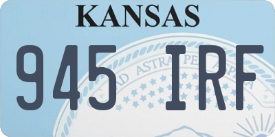 KS license plate 945IRF
