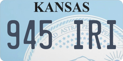 KS license plate 945IRI