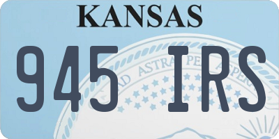KS license plate 945IRS