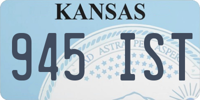KS license plate 945IST
