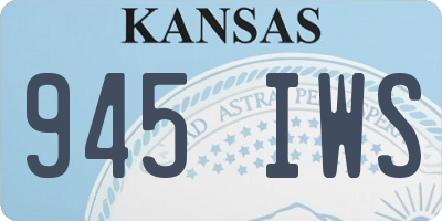 KS license plate 945IWS