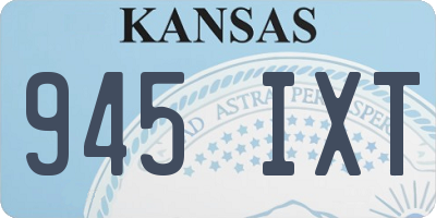 KS license plate 945IXT