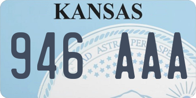 KS license plate 946AAA