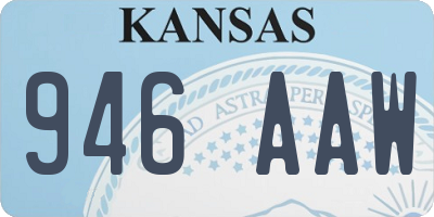 KS license plate 946AAW