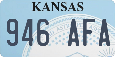 KS license plate 946AFA