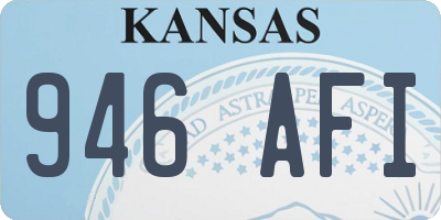 KS license plate 946AFI