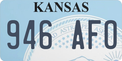 KS license plate 946AFO