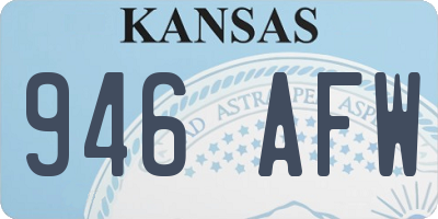 KS license plate 946AFW