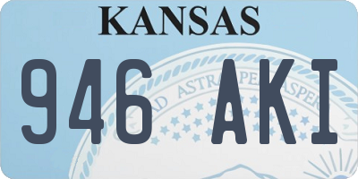 KS license plate 946AKI