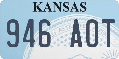 KS license plate 946AOT