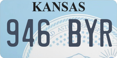 KS license plate 946BYR