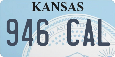 KS license plate 946CAL