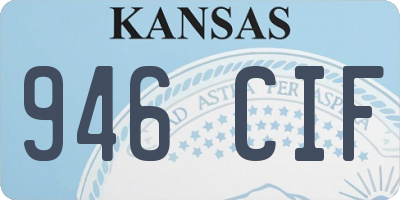 KS license plate 946CIF