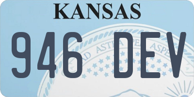 KS license plate 946DEV
