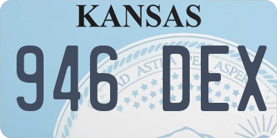 KS license plate 946DEX