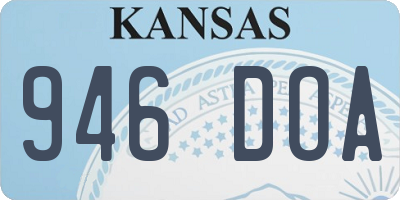 KS license plate 946DOA