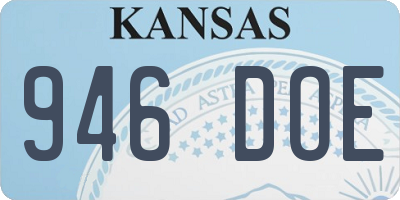 KS license plate 946DOE