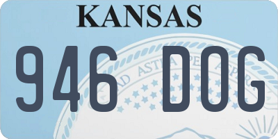 KS license plate 946DOG