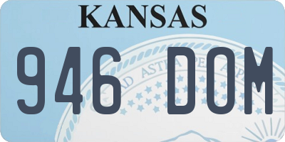 KS license plate 946DOM