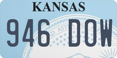 KS license plate 946DOW