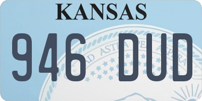 KS license plate 946DUD