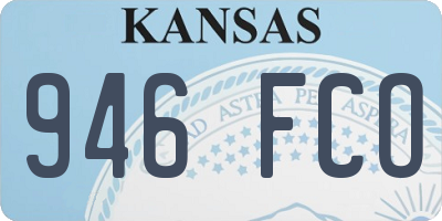 KS license plate 946FCO