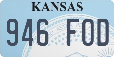 KS license plate 946FOD