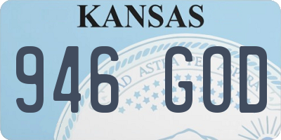 KS license plate 946GOD