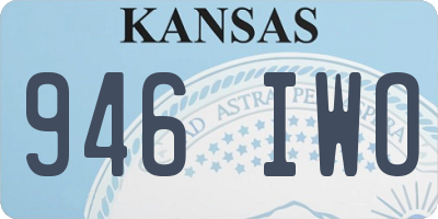 KS license plate 946IWO