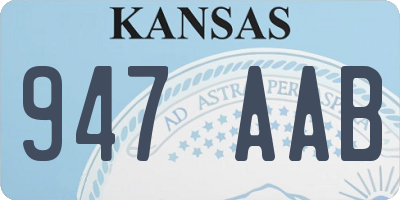 KS license plate 947AAB