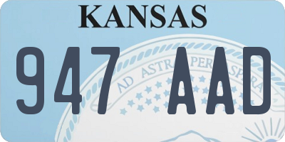 KS license plate 947AAD