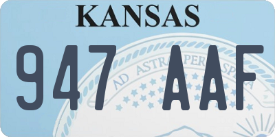 KS license plate 947AAF