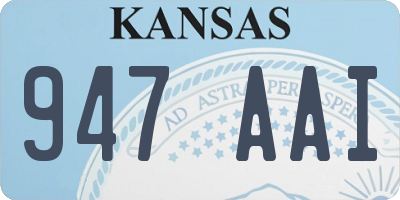 KS license plate 947AAI