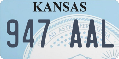 KS license plate 947AAL
